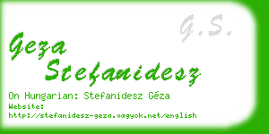 geza stefanidesz business card